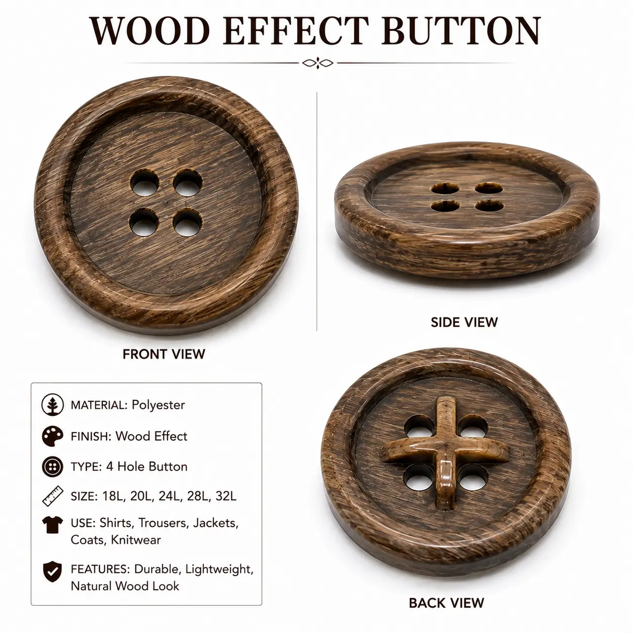 Wood Effect Button